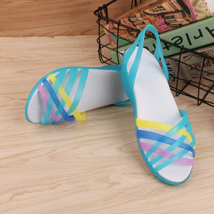 Multi Stripe Summer Sandals-ecomhunts