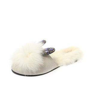 Rabbit Ear Plush Slippers-ecomhunts