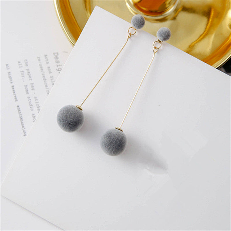 Women Plush Ball Earrings