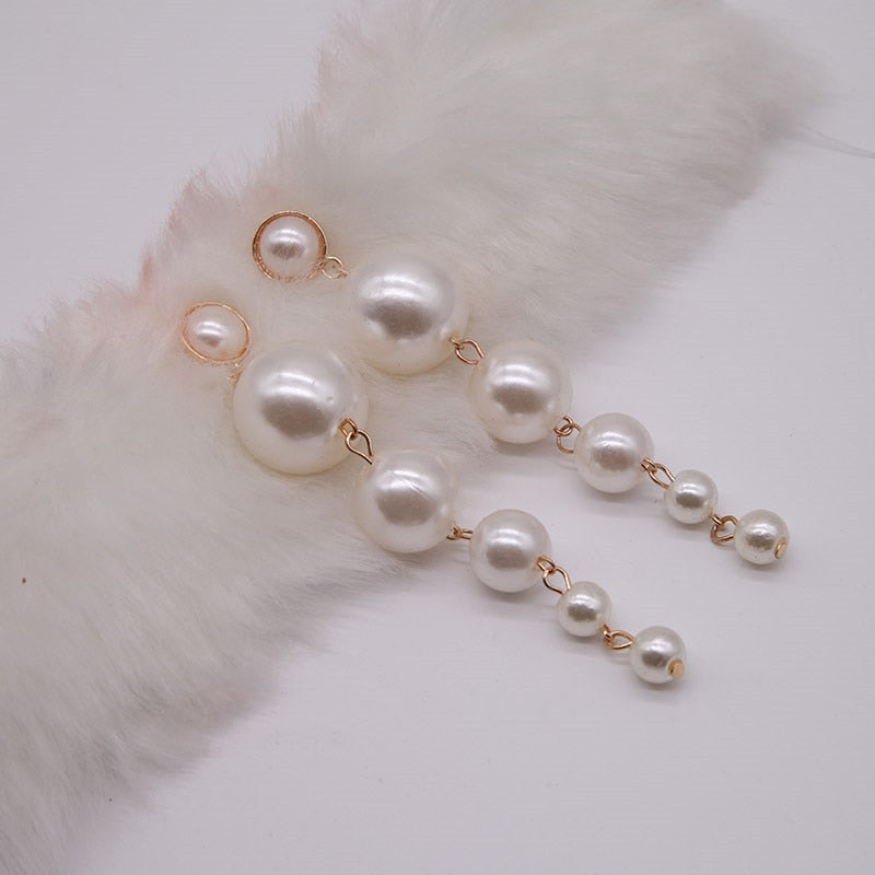 Ladies Party Long Pearl Earrings