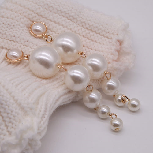 Ladies Party Long Pearl Earrings