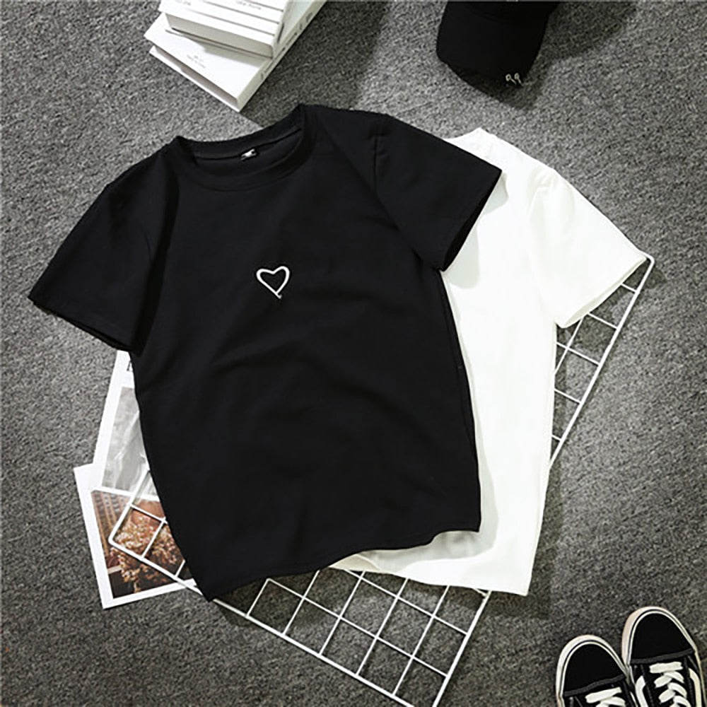 Plain Korean Style Women's T-Shirt