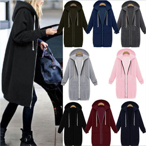 Women Zipper Hooded Sweatshirt