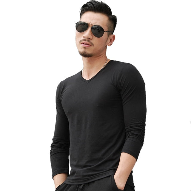 Long Sleeve Fitted Men's T-Shirt