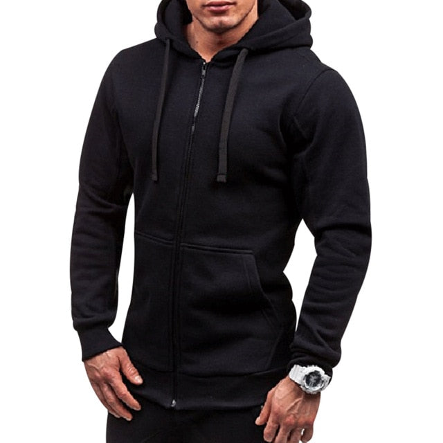 Zipper Hooded Sweatshirt for Men's