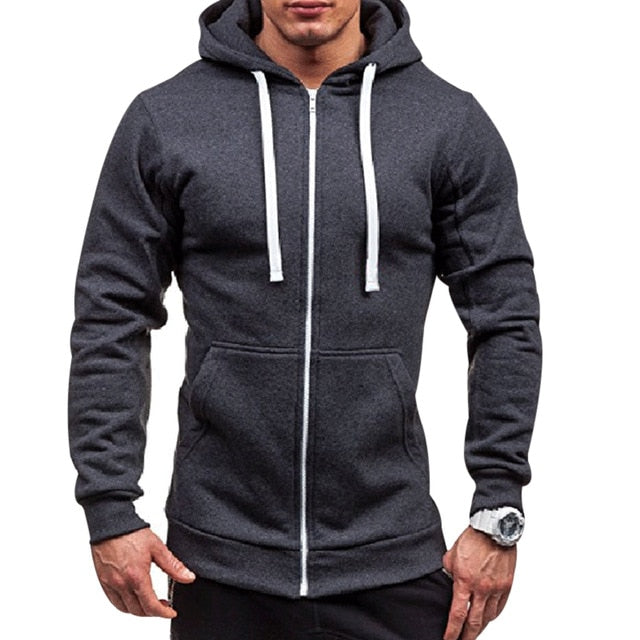 Zipper Hooded Sweatshirt for Men's