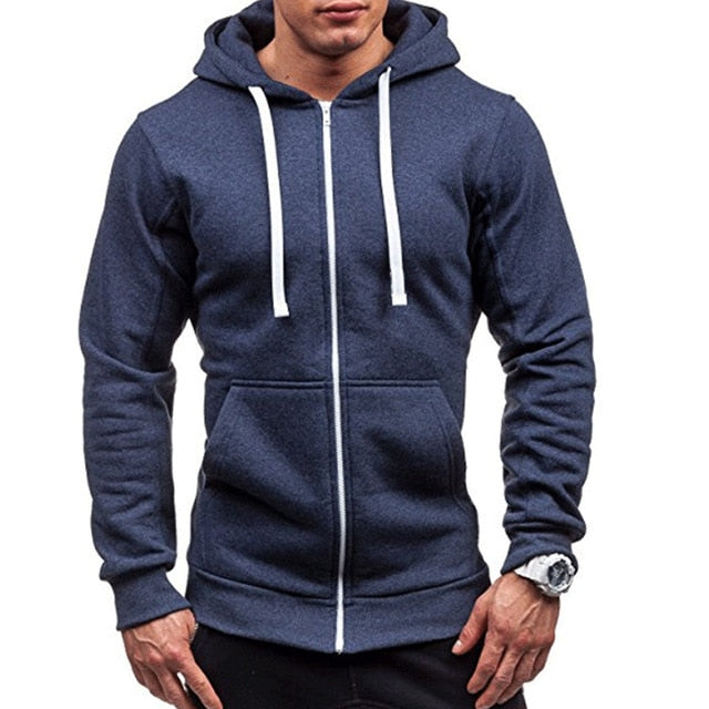 Zipper Hooded Sweatshirt for Men's