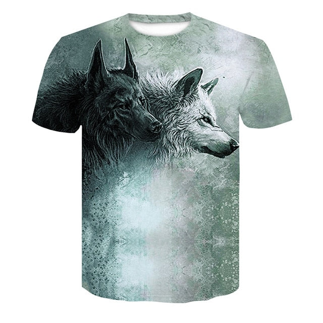 Men's Casual Wolf Style Shirt